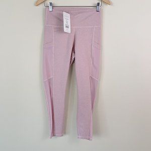 Fabletics pink high waisted mesh heathered capri legging size medium